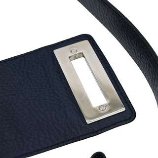 FERRAGAMO | Fanisa Navy Blue Pebbled Leather Hobo Bag