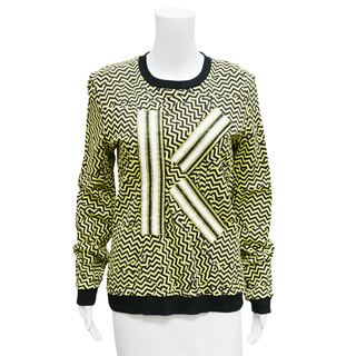 KENZO | Lime Zig-Zag 'K' Sweatshirt