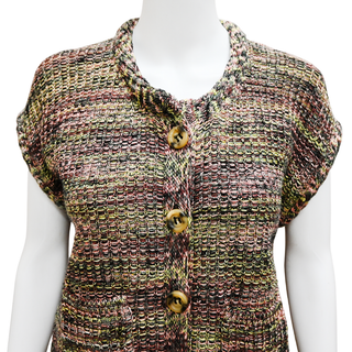 MISSONI | Multicolored Knit Short-Sleeve Cardigan