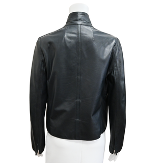 THE ROW | Black Lambskin Leather Zip Jacket