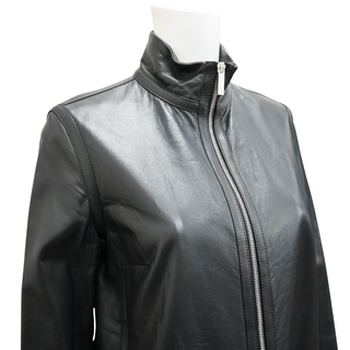 THE ROW | Black Lambskin Leather Zip Jacket