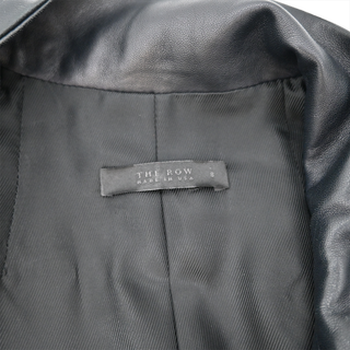 THE ROW | Black Lambskin Leather Zip Jacket