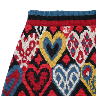 FARM RIO | Black Hearts Ikat Knit Mini Skirt