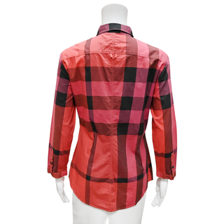 BURBERRY BRIT | Red & Black Nova Check Plaid Print Blouse