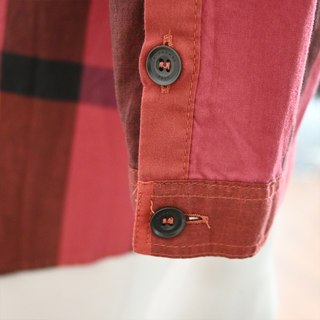 BURBERRY BRIT | Red & Black Nova Check Plaid Print Blouse