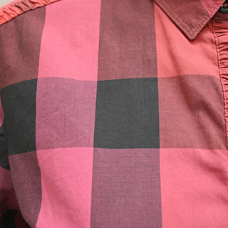 BURBERRY BRIT | Red & Black Nova Check Plaid Print Blouse