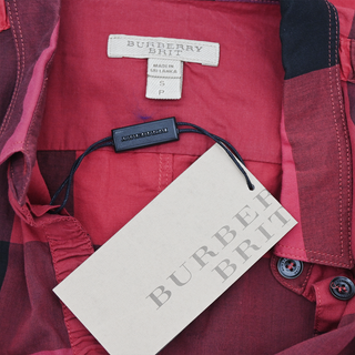 BURBERRY BRIT | Red & Black Nova Check Plaid Print Blouse