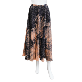 CHRISTIAN DIOR | Acid Wash Damask Denim Midi Skirt