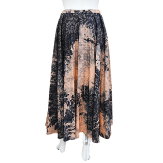CHRISTIAN DIOR | Acid Wash Damask Denim Midi Skirt