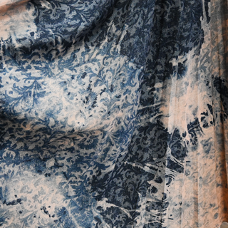 CHRISTIAN DIOR | Acid Wash Damask Denim Midi Skirt