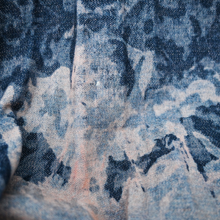 CHRISTIAN DIOR | Acid Wash Damask Denim Midi Skirt