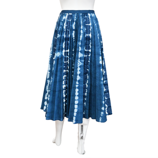 CHRISTIAN DIOR | Tie-Dye Blue Denim Midi Skirt