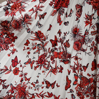 CHRISTIAN DIOR | Floral Denim Midi Skirt