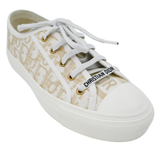 CHRISTIAN DIOR | Walk'N'Dior Gold Metallic Oblique Sneakers