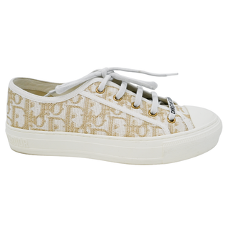CHRISTIAN DIOR | Walk'N'Dior Gold Metallic Oblique Sneakers