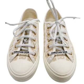 CHRISTIAN DIOR | Walk'N'Dior Gold Metallic Oblique Sneakers