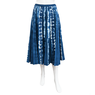 CHRISTIAN DIOR | Tie-Dye Blue Denim Midi Skirt