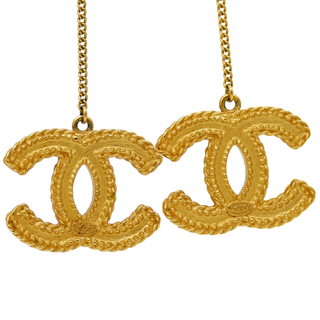 CHANEL | Matte Gold-Tone CC Drop Earrings