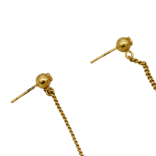 CHANEL | Matte Gold-Tone CC Drop Earrings