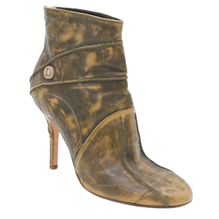 DIOR | Distressed Leather Ankle Booties