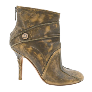 DIOR | Distressed Leather Ankle Booties