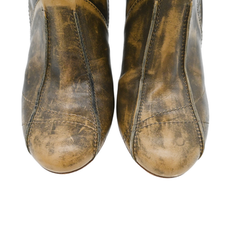 DIOR | Distressed Leather Ankle Booties