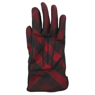 BURBERRY | Dark Red Check-Pattern Gloves