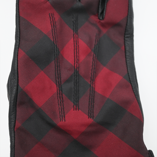 BURBERRY | Dark Red Check-Pattern Gloves