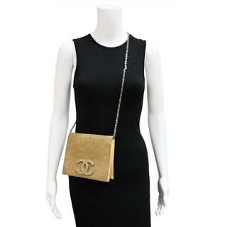 CHANEL | Gold Metallic CC Stingray Mini Flap Bag