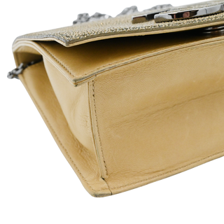 CHANEL | Gold Metallic CC Stingray Mini Flap Bag