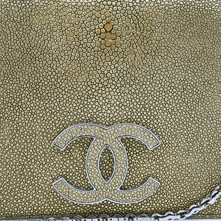 CHANEL | Gold Metallic CC Stingray Mini Flap Bag