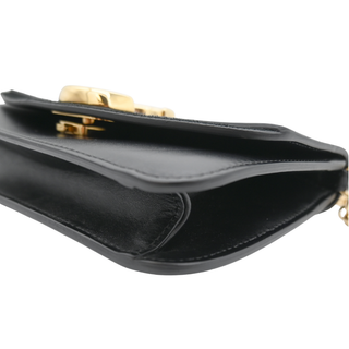 CHLOE | C Black Leather Chain Crossbody Bag