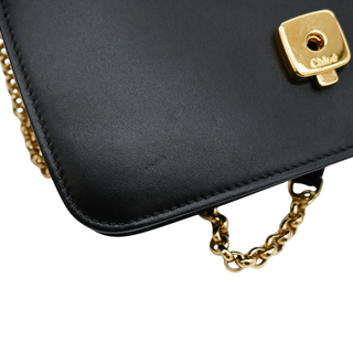 CHLOE | C Black Leather Chain Crossbody Bag
