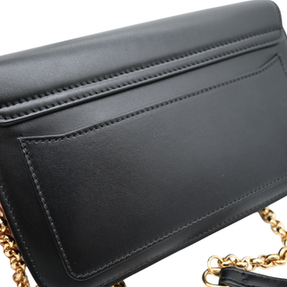 CHLOE | C Black Leather Chain Crossbody Bag