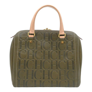 CAROLINA HERRERA | Olive Andy 7 Embossed Top Handle Bag