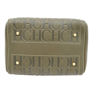 CAROLINA HERRERA | Olive Andy 7 Embossed Top Handle Bag