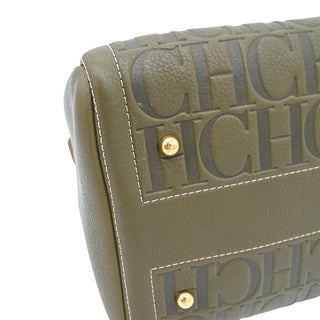 CAROLINA HERRERA | Olive Andy 7 Embossed Top Handle Bag