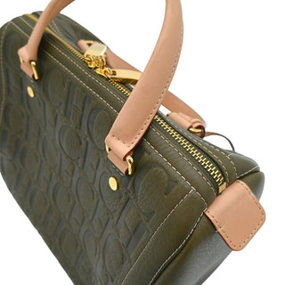 CAROLINA HERRERA | Olive Andy 7 Embossed Top Handle Bag