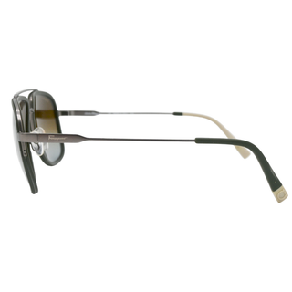 FERRAGAMO | Dark Olive Brow-Bar Navigator Sunglasses SF203S