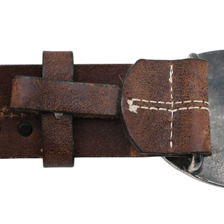 STREETS AHEAD | Wooden Buckle Studded Leather Belt