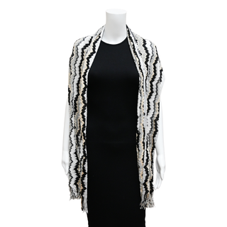 MISSONI | Multicolored Chevron Knit Fringe Scarf