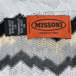 MISSONI | Multicolored Chevron Knit Fringe Scarf