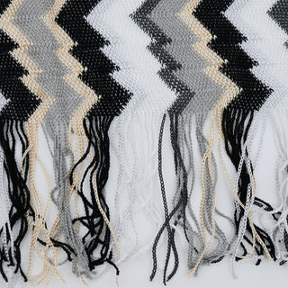 MISSONI | Multicolored Chevron Knit Fringe Scarf