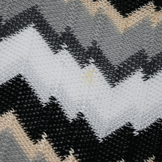 MISSONI | Multicolored Chevron Knit Fringe Scarf