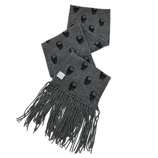360 CASHMERE | Skull Cashmere-Wool Blend Fringe Scarf