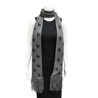360 CASHMERE | Skull Cashmere-Wool Blend Fringe Scarf