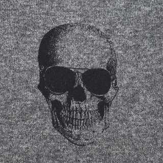 360 CASHMERE | Skull Cashmere-Wool Blend Fringe Scarf