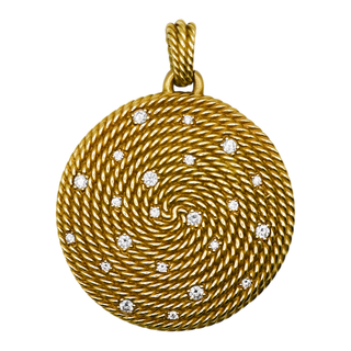 DAVID YURMAN | 18K Gold Diamond Cable Coil Pendant