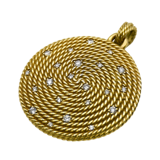 DAVID YURMAN | 18K Gold Diamond Cable Coil Pendant