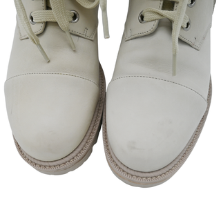 CHRISTIAN LOUBOUTIN | Winter Spikes Ivory Leather Studded Combat Boots